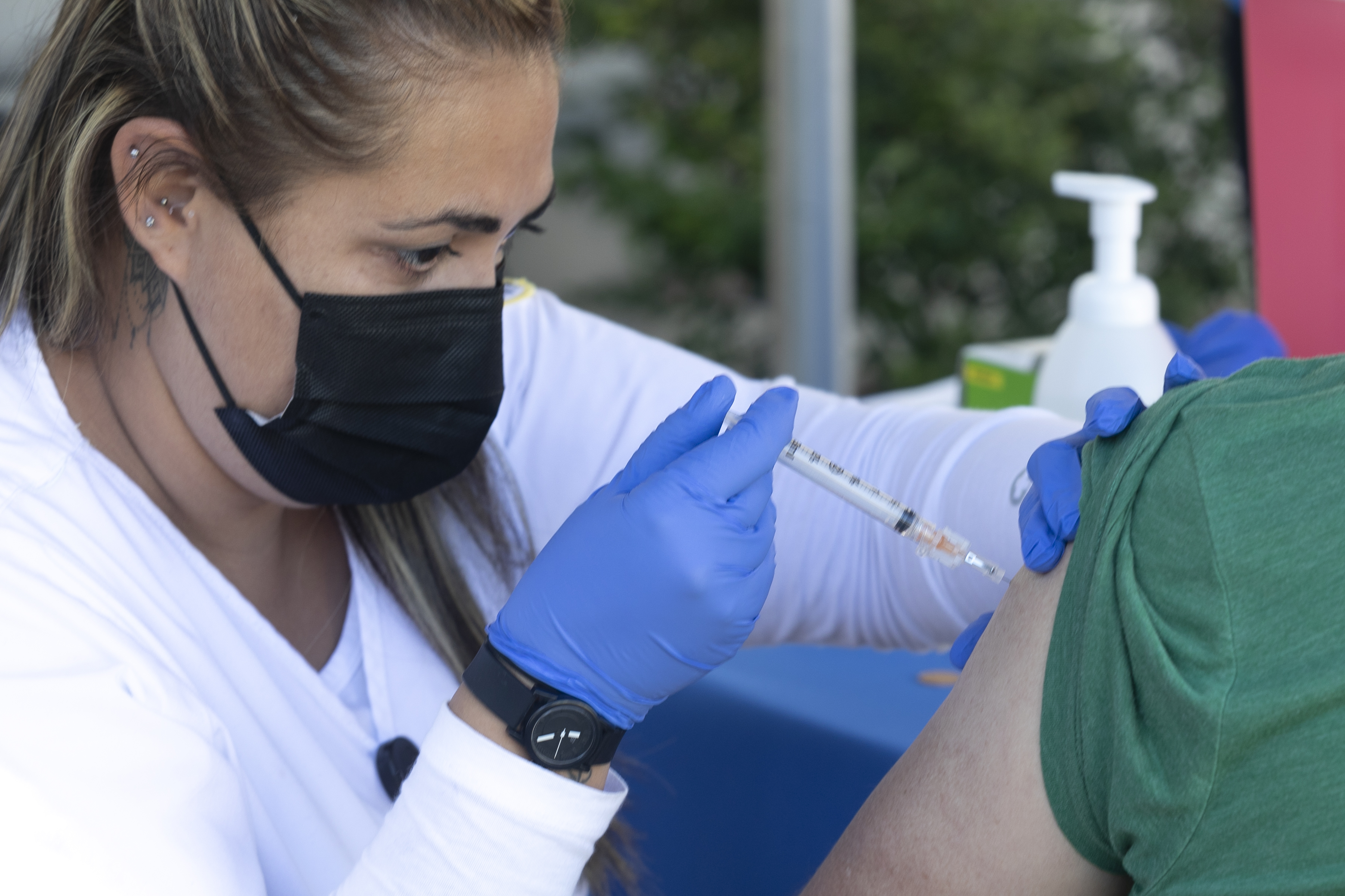 Nurse giving a vaccination