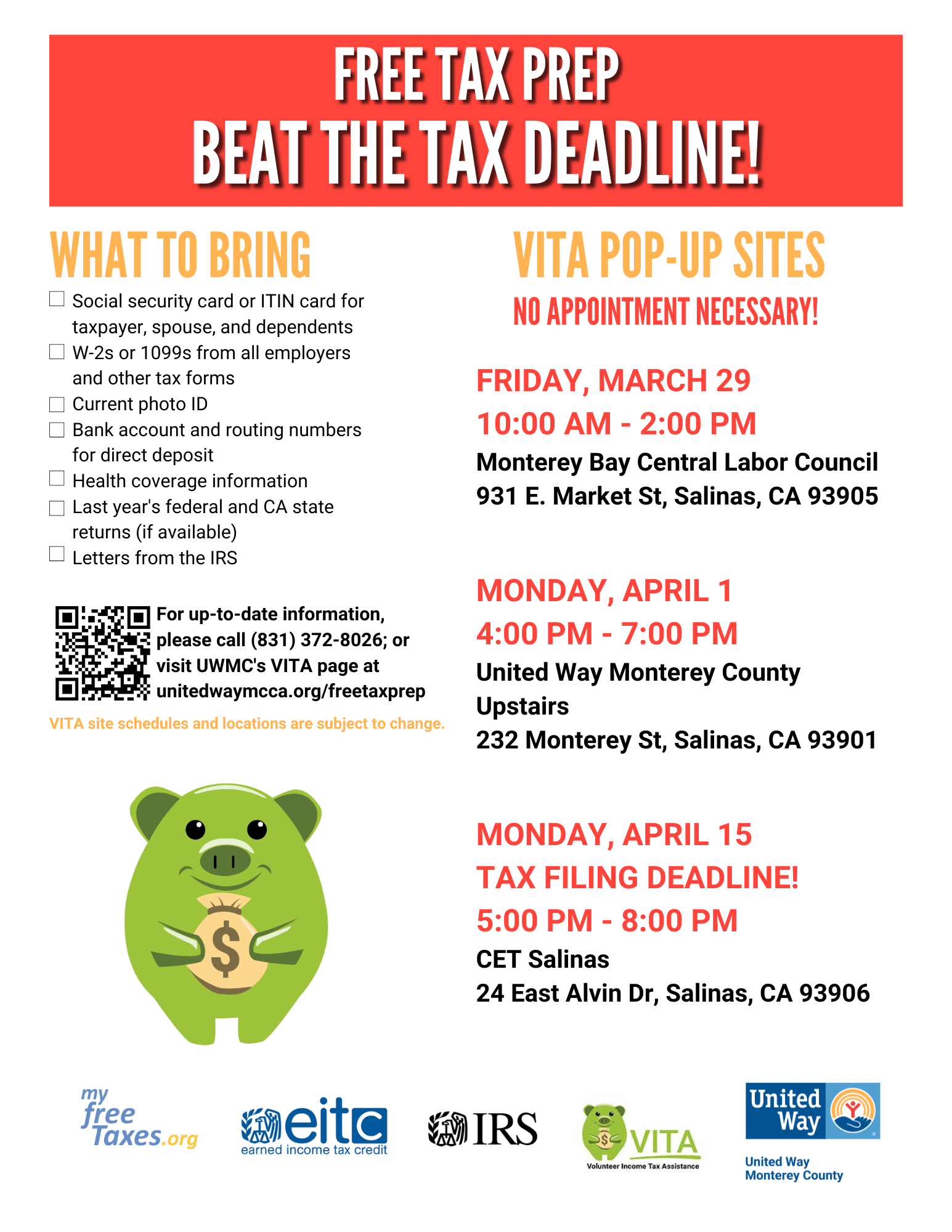 United Way Monterey County VITA Free Tax Prep