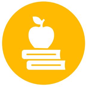 Apple on stacked books Icon