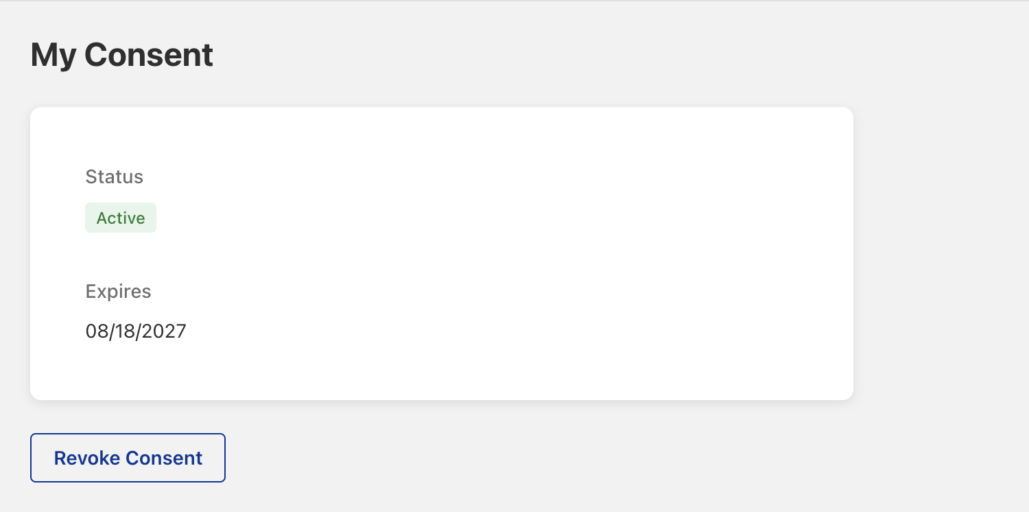 Client Portal - My Consent