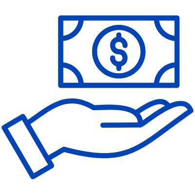 HAND HOLDING UP DOLLAR BILL