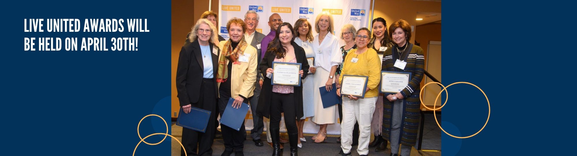Live United Awards will be held on April 30th! Past honorees.