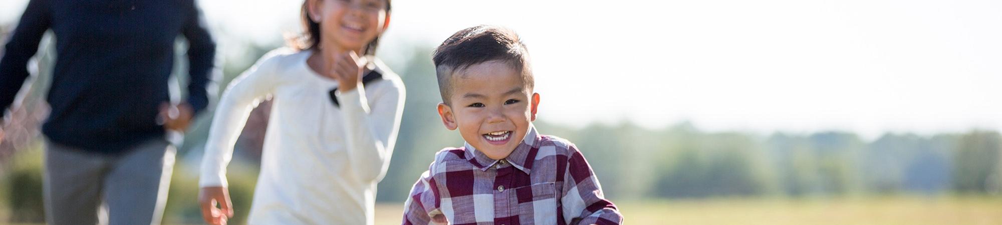 Two kids running