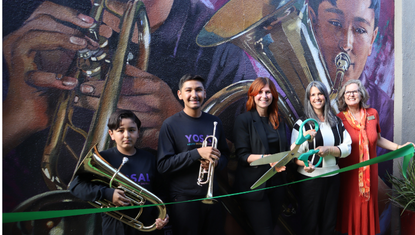 YOSAL mural ribbon cutting
